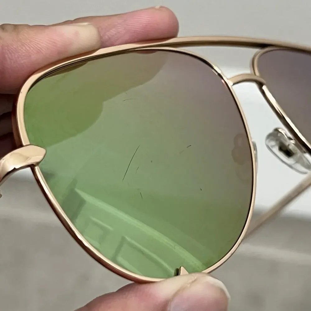 Quay Australia High Key Rimless Sunglasses 126 Polarized Cheetah Print